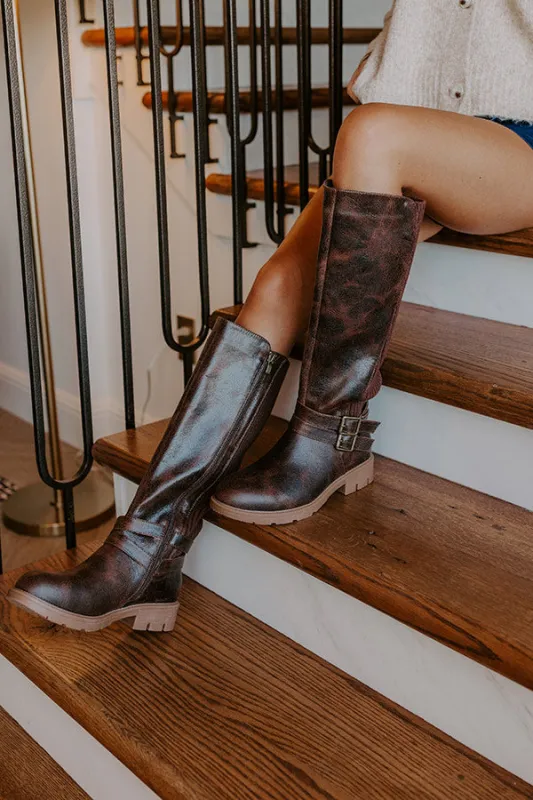Hay Bale Faux Leather Knee High Boot sold by Impressions