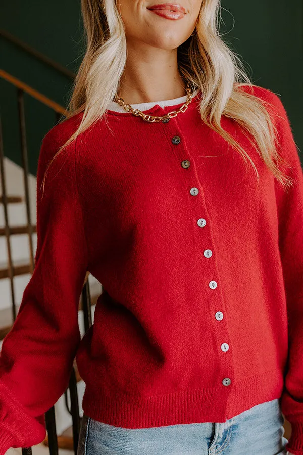 Classic Charm Knit Cardigan in Red sold by Impressions product image thumbnail 4