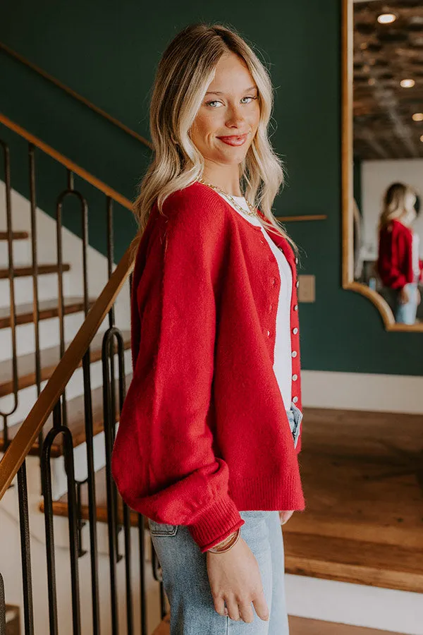 Classic Charm Knit Cardigan in Red sold by Impressions product image thumbnail 5