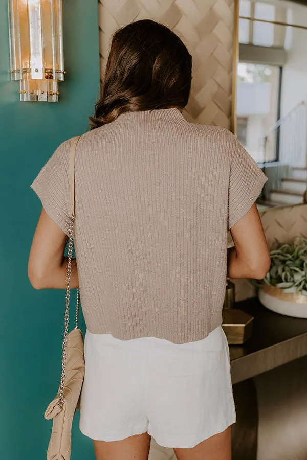 Poetry And Lattes Knit Top in Warm Taupe sold by Impressions product image thumbnail 5