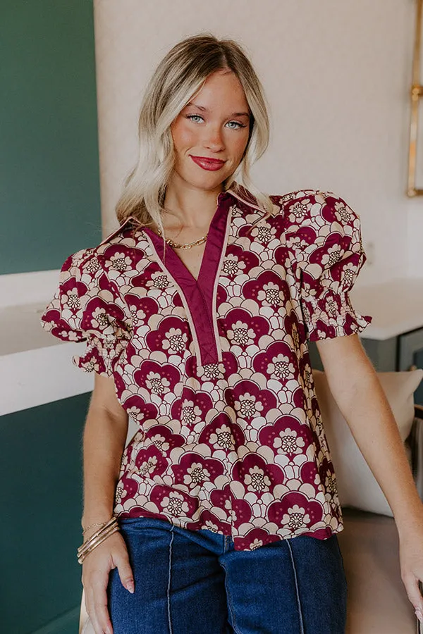 Mulled Wine Hour Floral Top sold by Impressions