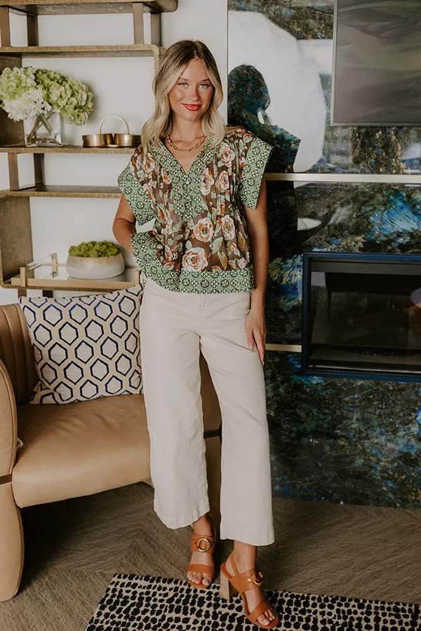 Merlot Whisper Floral Top in Mocha sold by Impressions product image thumbnail 3