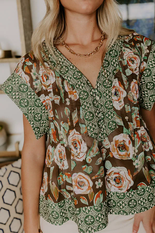 Merlot Whisper Floral Top in Mocha sold by Impressions product image thumbnail 4