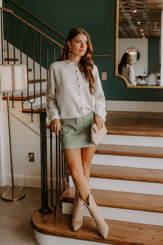 Cozy Mornings Knit Cardigan in Oatmeal sold by Impressions