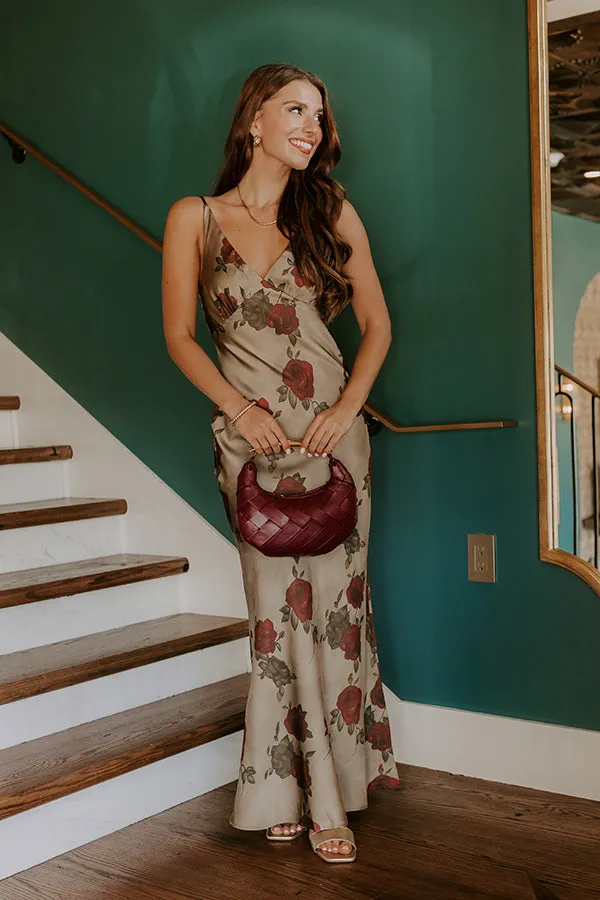 Midnight Garden Satin Floral Maxi Dress sold by Impressions product image thumbnail 2