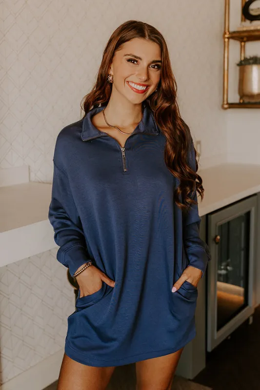 Urban Chic Scuba Quarter Zip Mini Dress in Riverside sold by Impressions