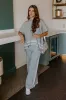 Connecting Flight High Waist Wide Leg Pants in Grey sold by Impressions