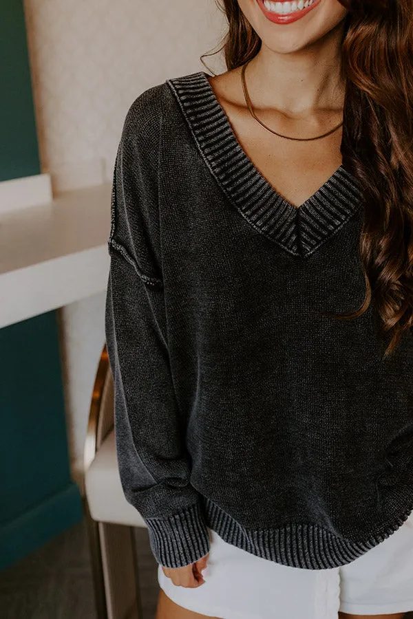 Cozy Mindset Vintage Wash Knit Sweater in Vintage Black sold by Impressions product image thumbnail 5