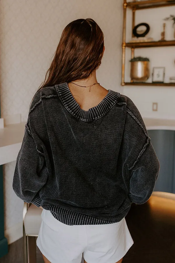 Cozy Mindset Vintage Wash Knit Sweater in Vintage Black sold by Impressions product image thumbnail 3