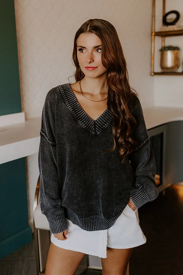 Cozy Mindset Vintage Wash Knit Sweater in Vintage Black sold by Impressions product image thumbnail 4