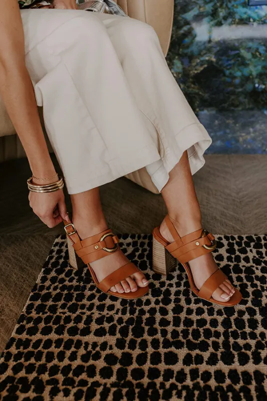 Hannah Faux Leather Heel in Camel sold by Impressions