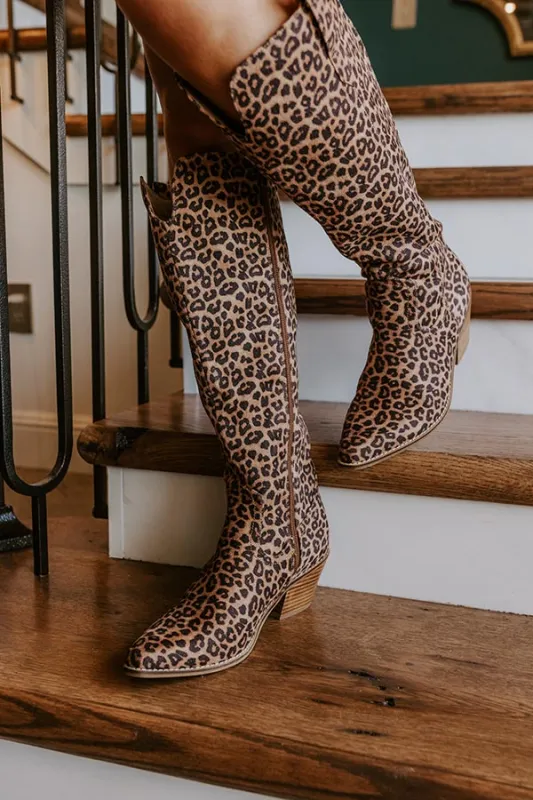 Hats Off Knee High Boot in Leopard sold by Impressions