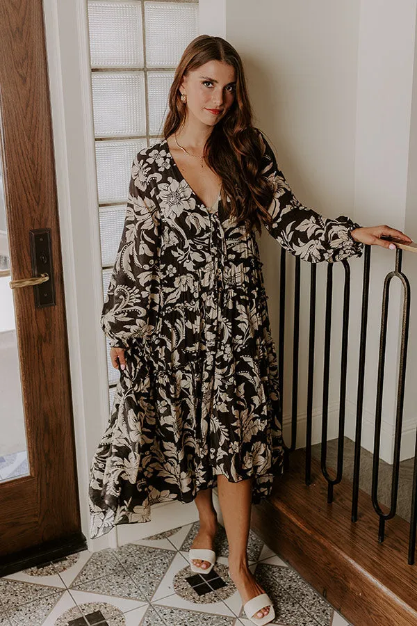 Vino Sipping Floral Midi Dress in Black sold by Impressions product image thumbnail 2