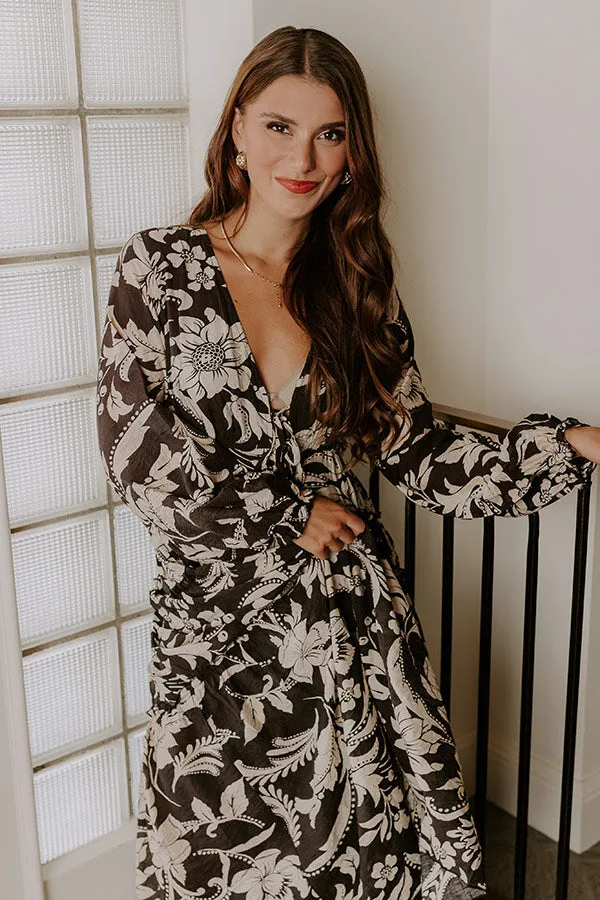 Vino Sipping Floral Midi Dress in Black sold by Impressions product image thumbnail 3