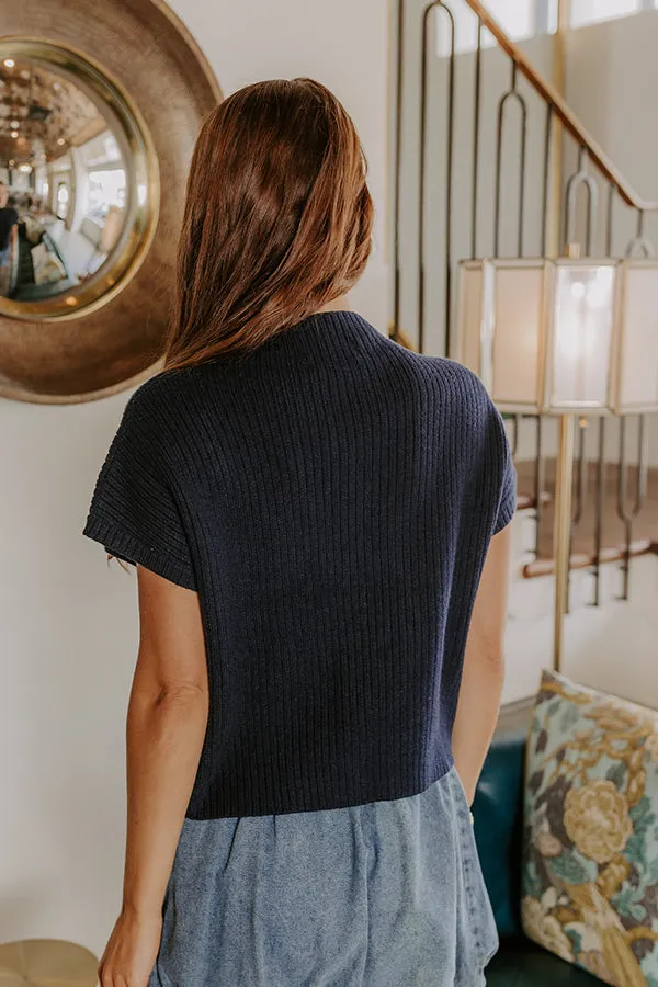 Poetry And Lattes Knit Top in Navy sold by Impressions product image thumbnail 5