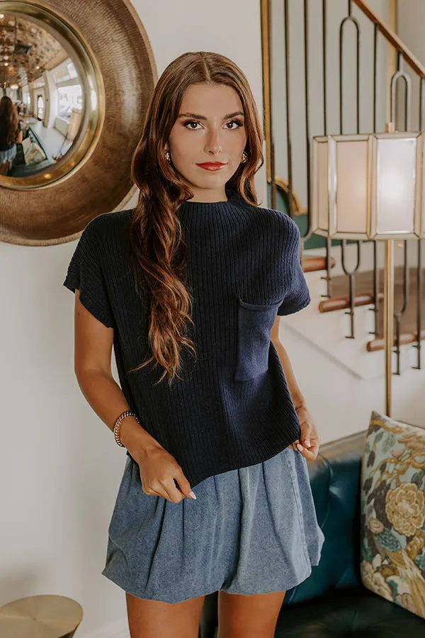 Poetry And Lattes Knit Top in Navy sold by Impressions product image thumbnail 2