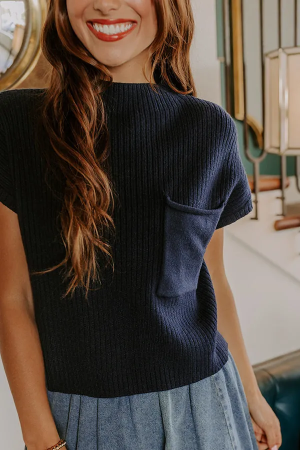 Poetry And Lattes Knit Top in Navy sold by Impressions product image thumbnail 4