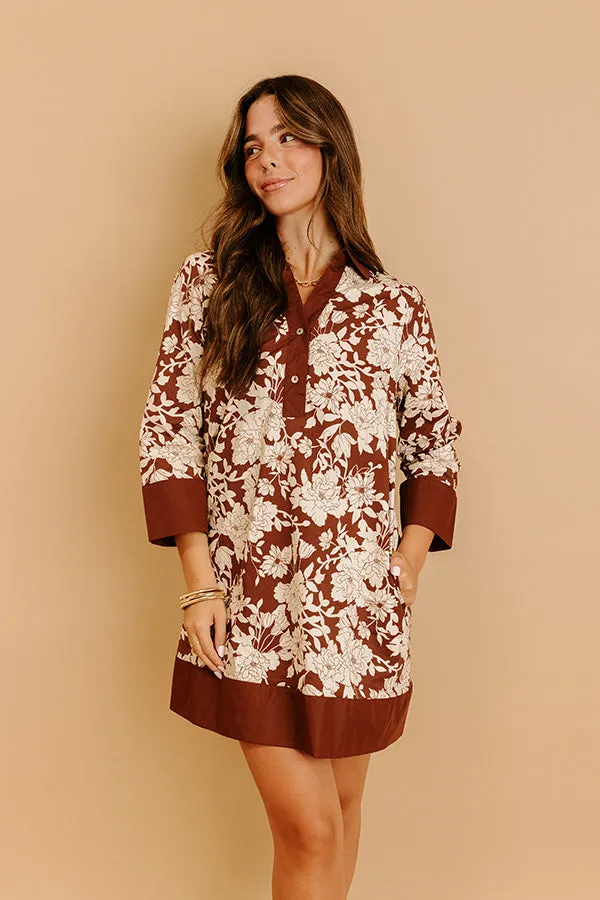 Sweet Harmony Floral Mini Dress in Chocolate sold by Impressions product image thumbnail 3