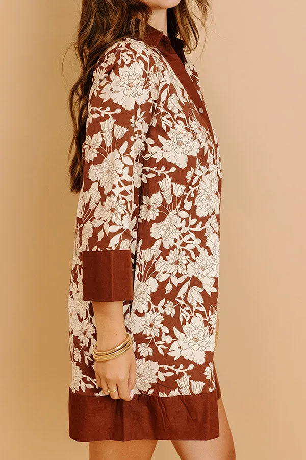 Sweet Harmony Floral Mini Dress in Chocolate sold by Impressions product image thumbnail 5