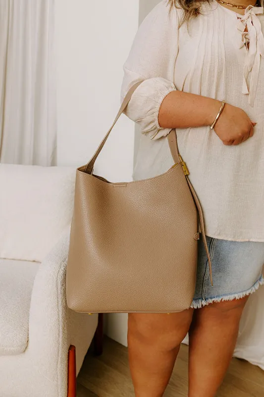 The Matty Faux Leather Tote in Taupe sold by Impressions