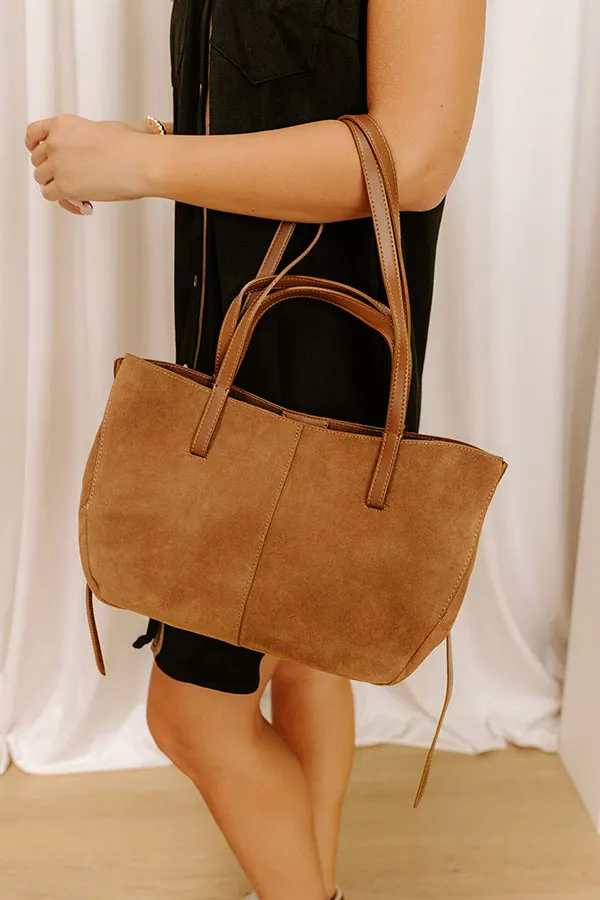 The City Life Faux Suede Tote in Chocolate sold by Impressions product image thumbnail 2