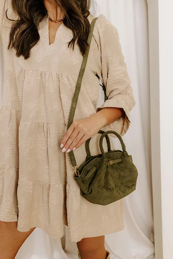 Central Park Chic Faux Suede Purse in Olive sold by Impressions product image thumbnail 4