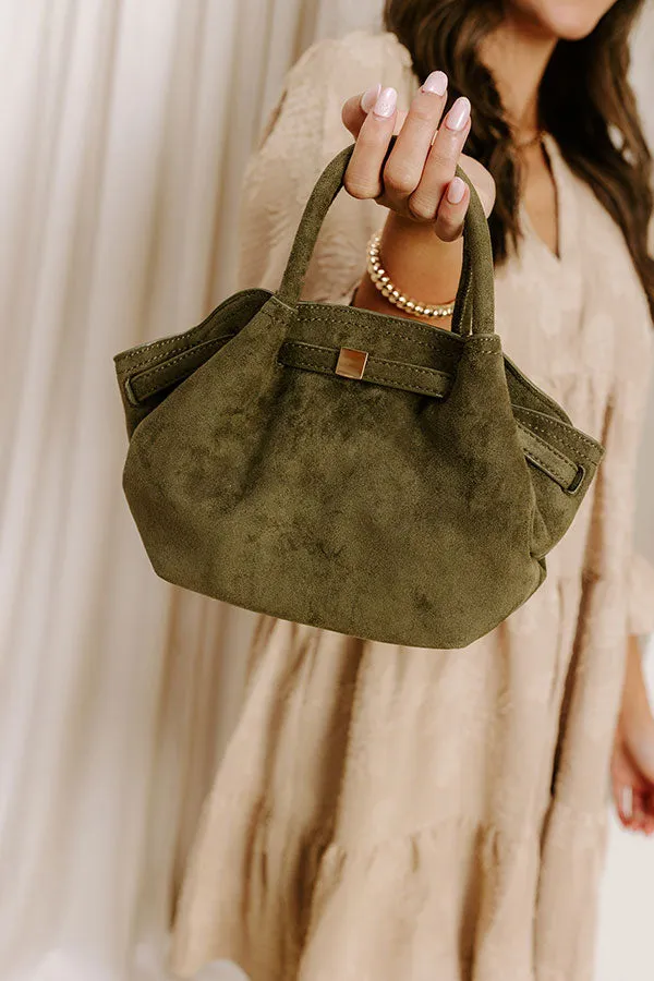 Central Park Chic Faux Suede Purse in Olive sold by Impressions product image thumbnail 3