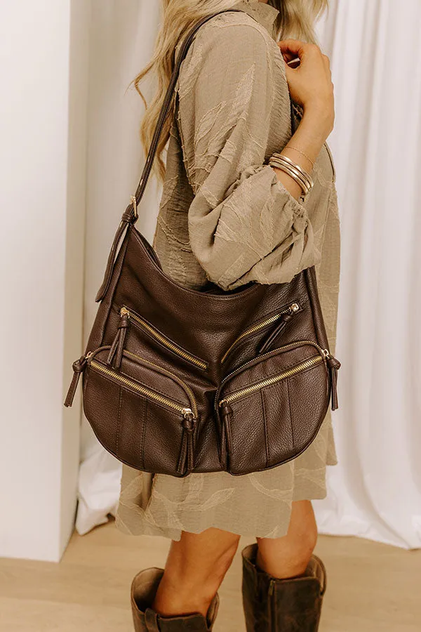 The Christine Faux Leather Hobo Tote in Chestnut sold by Impressions
