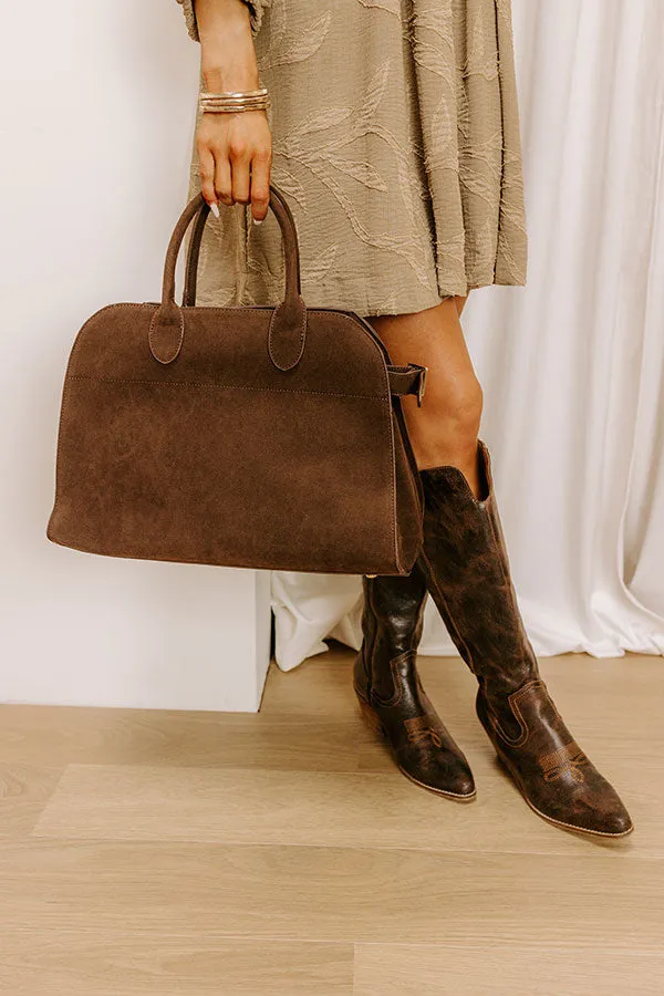 Casual Outing Faux Suede Tote in Chestnut sold by Impressions product image thumbnail 2