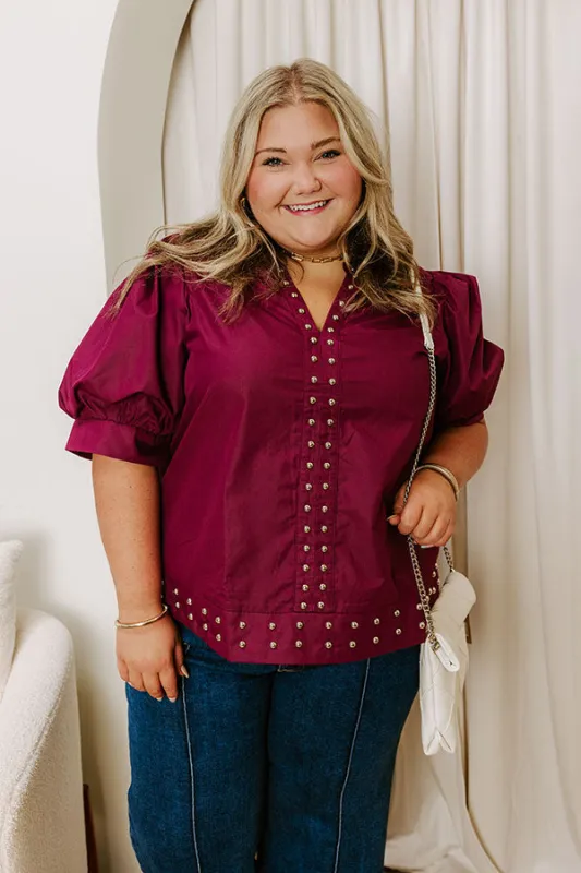 Sweet Statement Shift Top in Windsor Wine Curves sold by Impressions