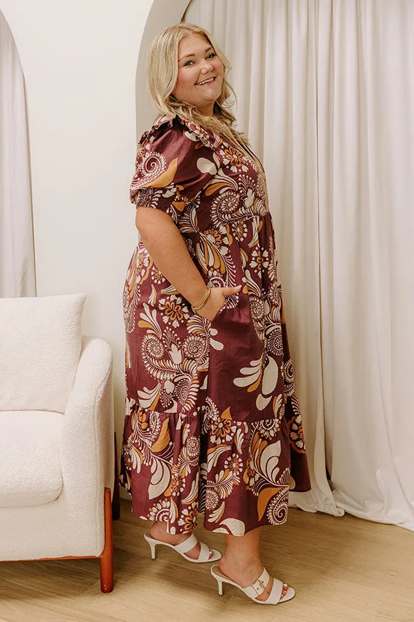 Meadow Merlot Floral Midi Dress Curves sold by Impressions product image thumbnail 4