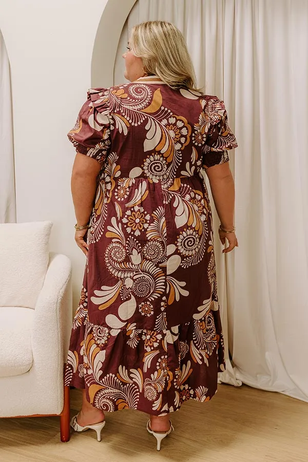 Meadow Merlot Floral Midi Dress Curves sold by Impressions product image thumbnail 5