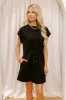 Park Day Cutie Drawstring Mini Dress in Black sold by Impressions