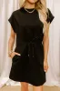 Park Day Cutie Drawstring Mini Dress in Black sold by Impressions