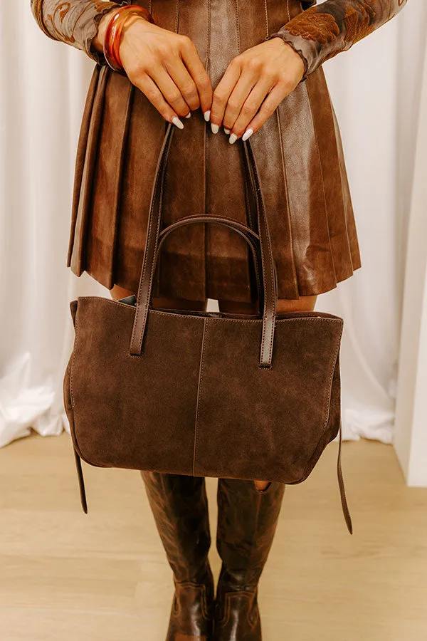 The City Life Faux Suede Tote in Chestnut sold by Impressions
