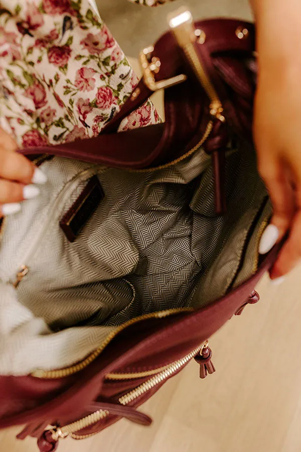 The Christine Faux Leather Hobo Tote in Merlot sold by Impressions product image thumbnail 4