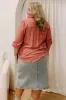 Paris Mornings Pleated Top in Rustic Rose Curves sold by Impressions