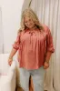 Paris Mornings Pleated Top in Rustic Rose Curves sold by Impressions