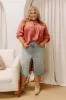 Paris Mornings Pleated Top in Rustic Rose Curves sold by Impressions