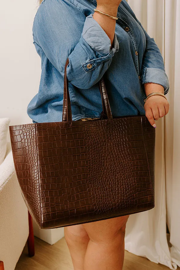 The Tiffany Faux Leather Tote in Chestnut sold by Impressions product image thumbnail 4