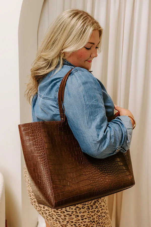 The Tiffany Faux Leather Tote in Chestnut sold by Impressions product image thumbnail 2