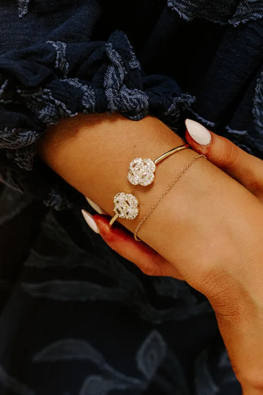 Chic And Sparkling Cubic Zirconia Cuff Bracelet sold by Impressions