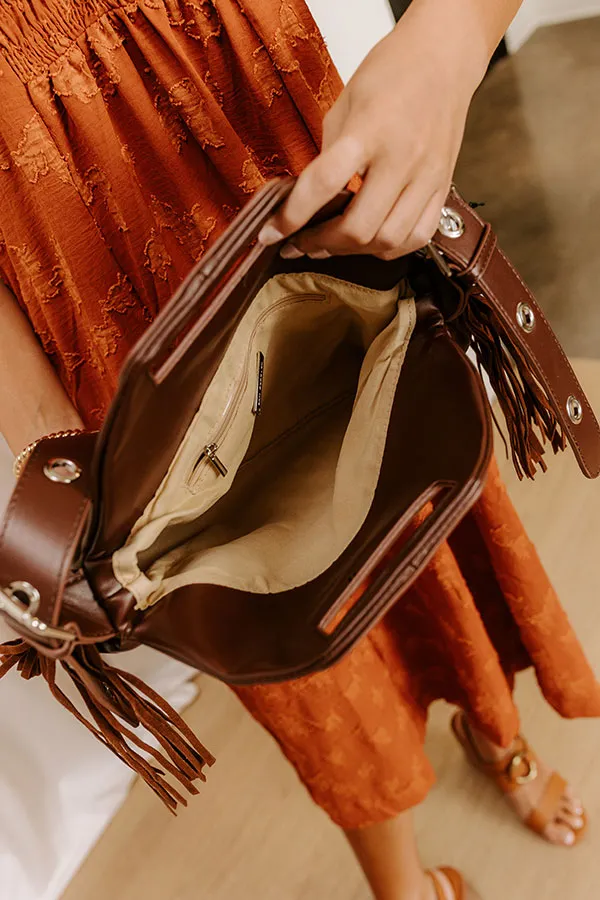 Metropolitan Muse Faux Leather Fringe Purse in Chestnut sold by Impressions product image thumbnail 3