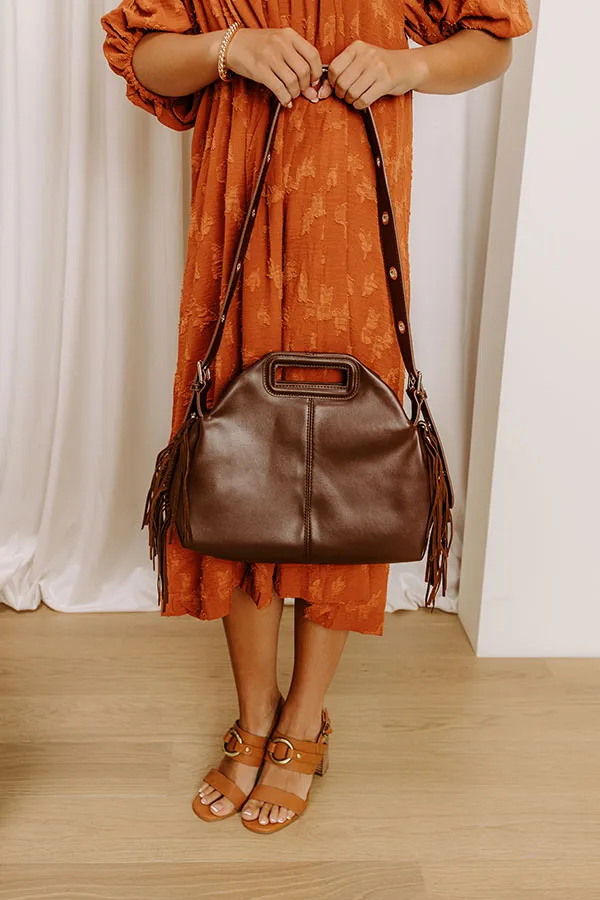 Metropolitan Muse Faux Leather Fringe Purse in Chestnut sold by Impressions product image thumbnail 4