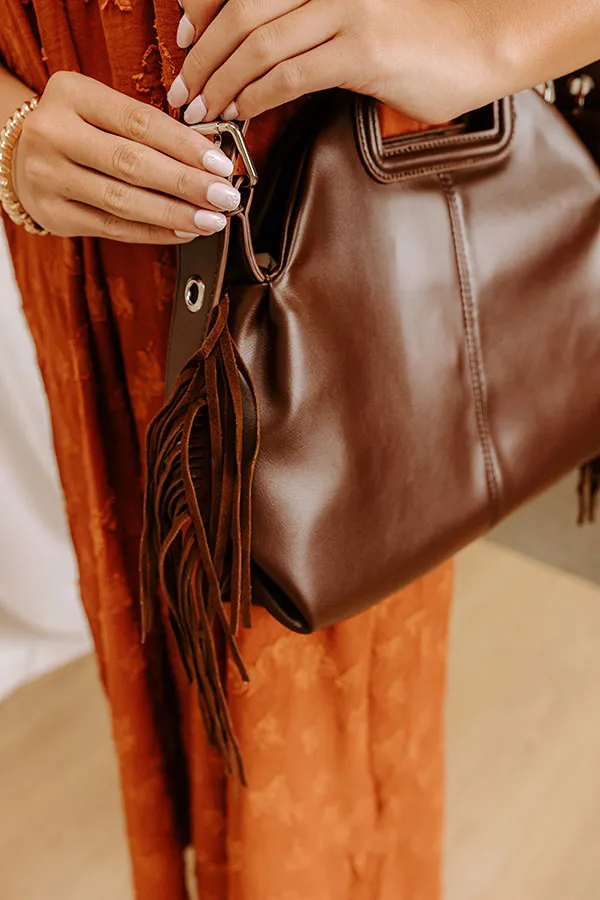 Metropolitan Muse Faux Leather Fringe Purse in Chestnut sold by Impressions product image thumbnail 2