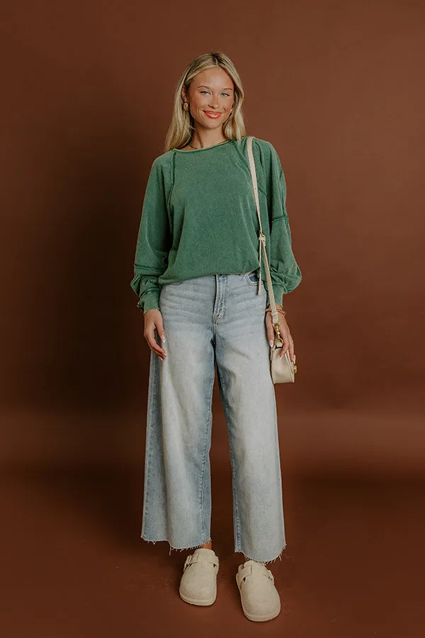 Cozy Comforts Vintage Wash Oversized Tee in Hunter Green sold by Impressions product image thumbnail 3