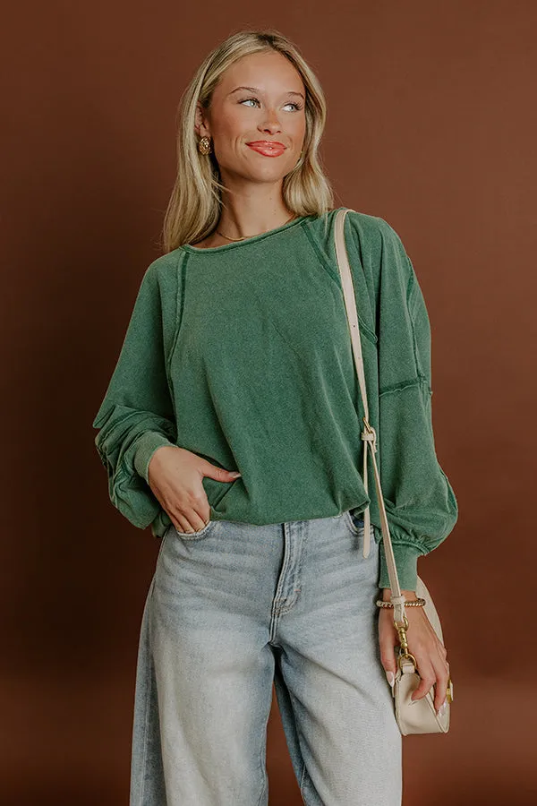 Cozy Comforts Vintage Wash Oversized Tee in Hunter Green sold by Impressions product image thumbnail 4