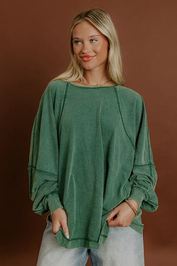 Cozy Comforts Vintage Wash Oversized Tee in Hunter Green sold by Impressions product image thumbnail 5