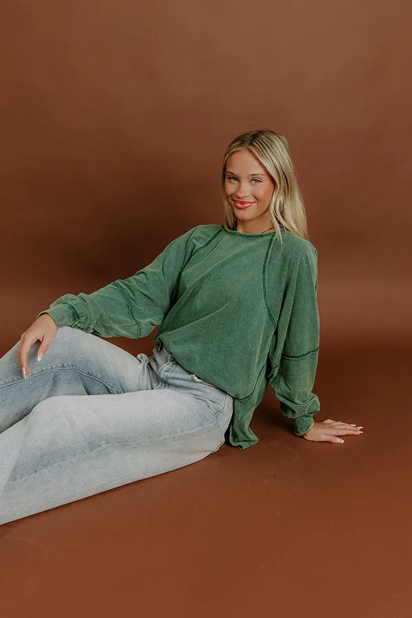 Cozy Comforts Vintage Wash Oversized Tee in Hunter Green sold by Impressions product image thumbnail 2