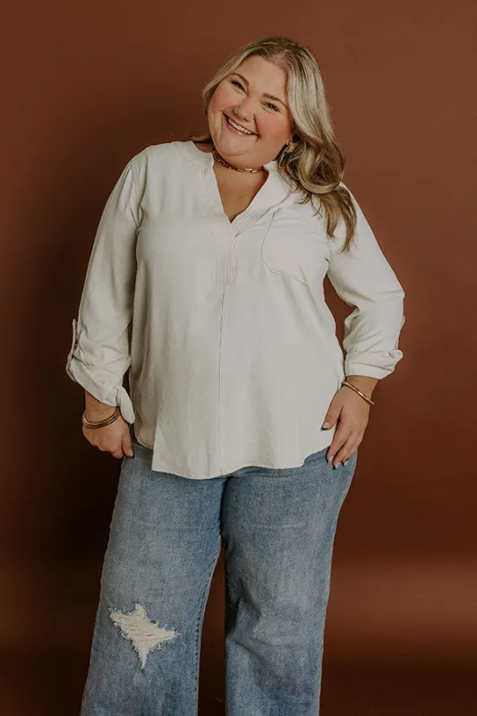 Simple Sunday Shift Top in Cream Curves sold by Impressions